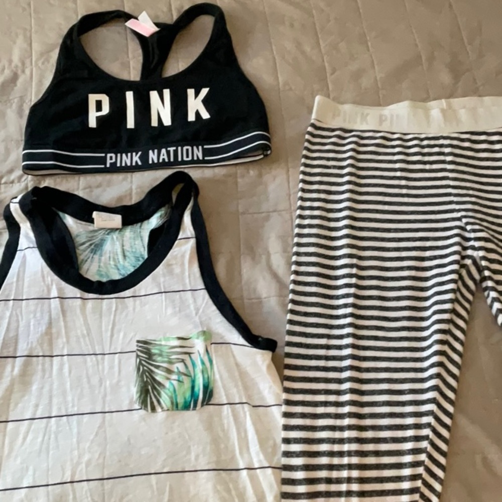 PINK Victoria’s Secret 3-Piece Bundle (Bra, Tank Top, and Leggings)